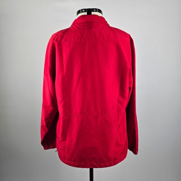 Cutter & Buck Jacket Women's Large Red Solid Half Zip Pullover Waist Draw Cord - Picture 9 of 10
